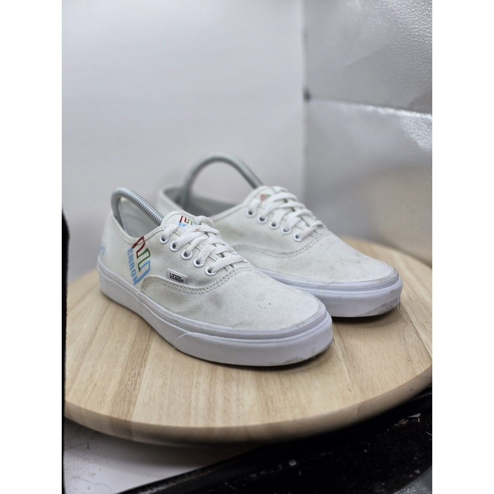 Womens Size 10 - Vans Authentic Low White X Enron Walking Skate Shoes Sneakers - Picture 3 of 8
